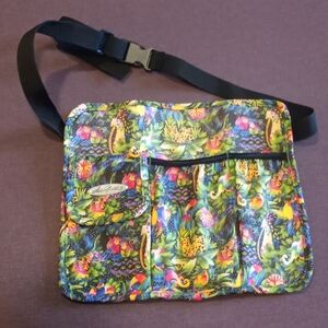 Colorful Laurel Burch Tropical Print Adjustable Garden/Art Waist Bag